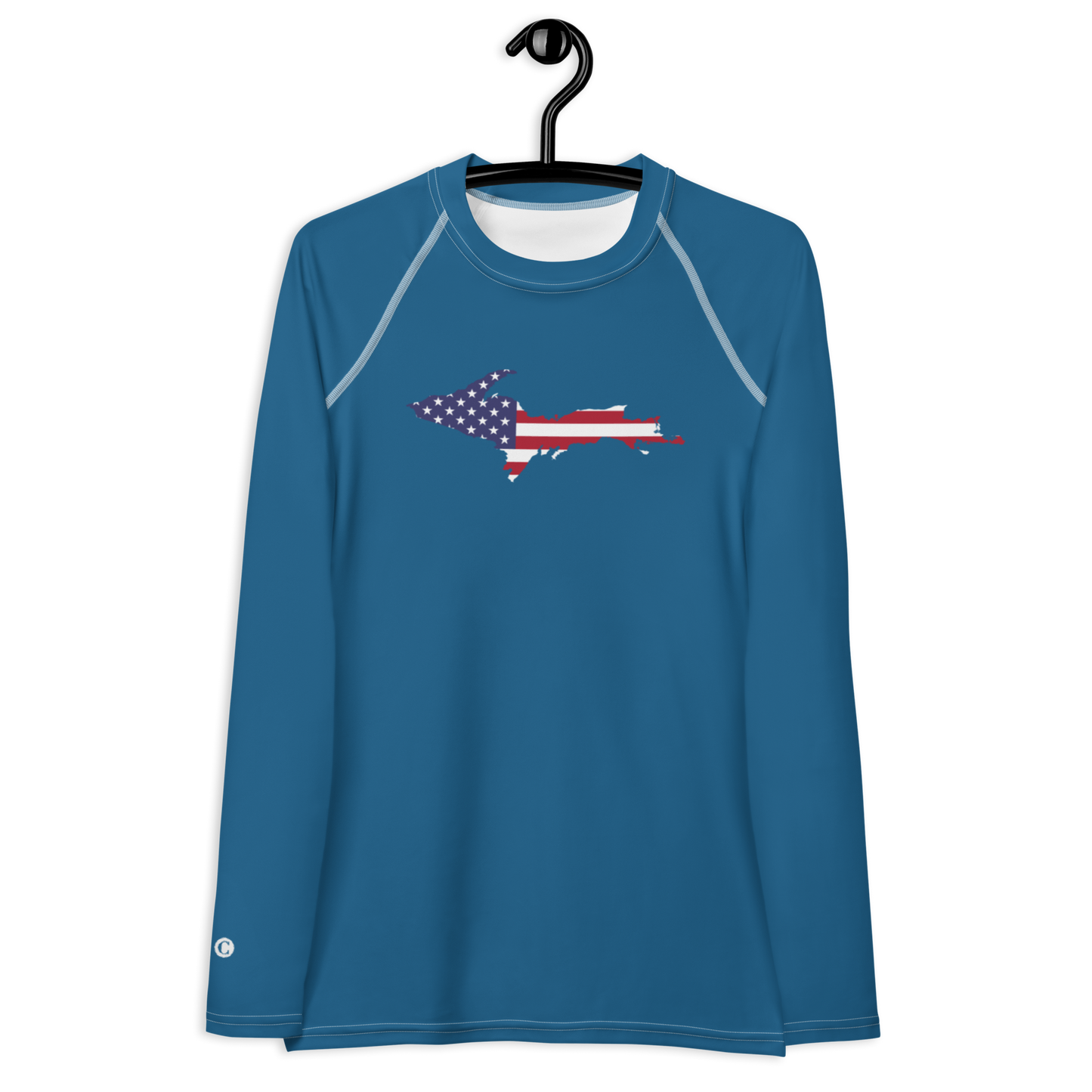 Michigan Upper Peninsula Rash Guard (w/ UP USA Flag) | Women's - Blueberry