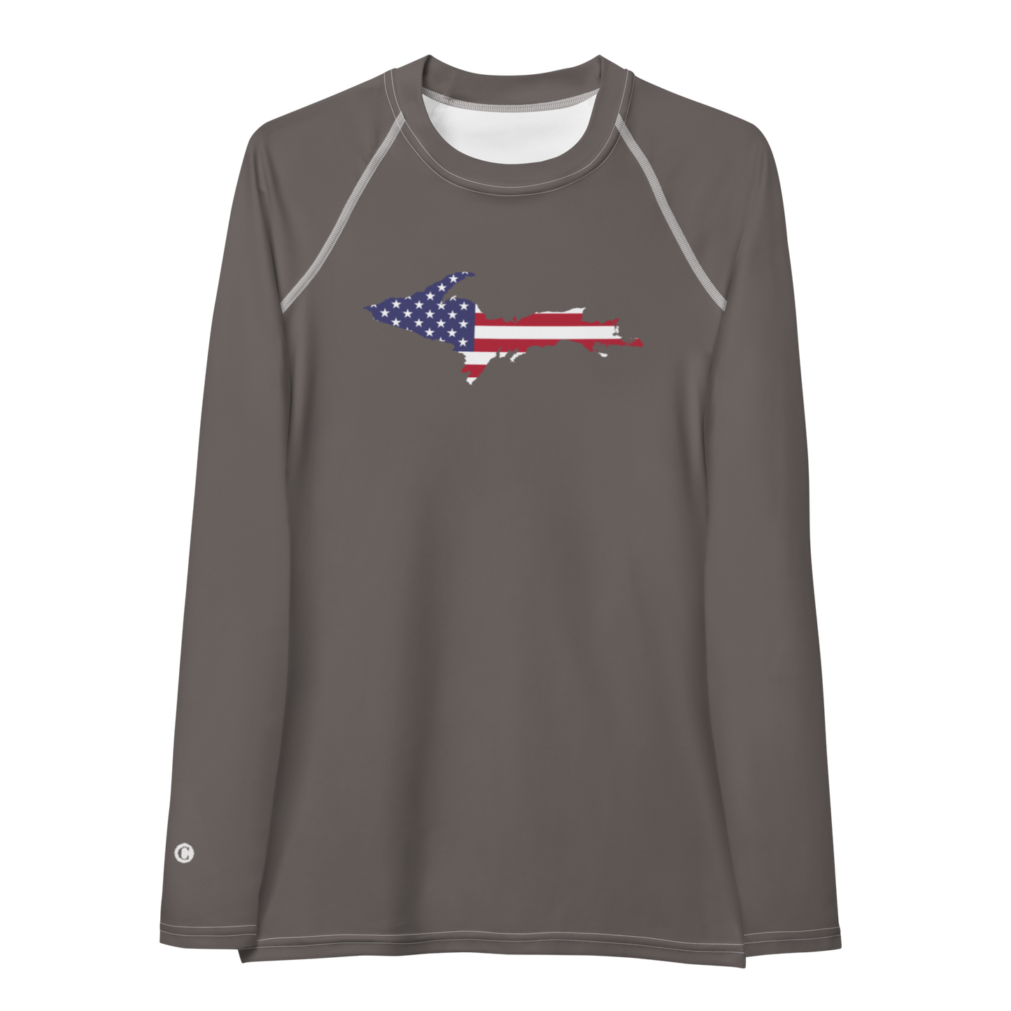 Michigan Upper Peninsula Rash Guard (w/ UP USA Flag) | Women's - Warren Tank Grey