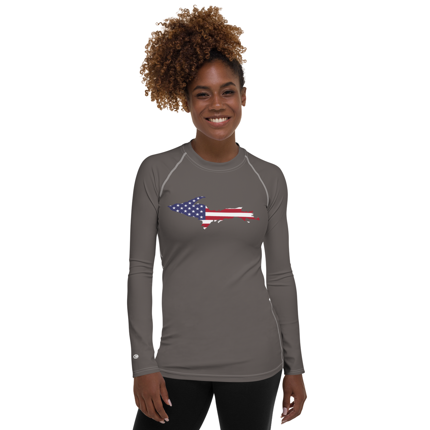 Michigan Upper Peninsula Rash Guard (w/ UP USA Flag) | Women's - Warren Tank Grey