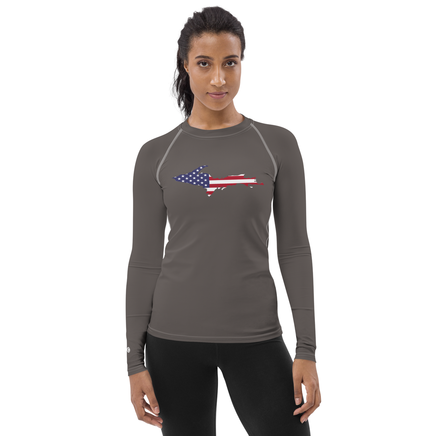 Michigan Upper Peninsula Rash Guard (w/ UP USA Flag) | Women's - Warren Tank Grey