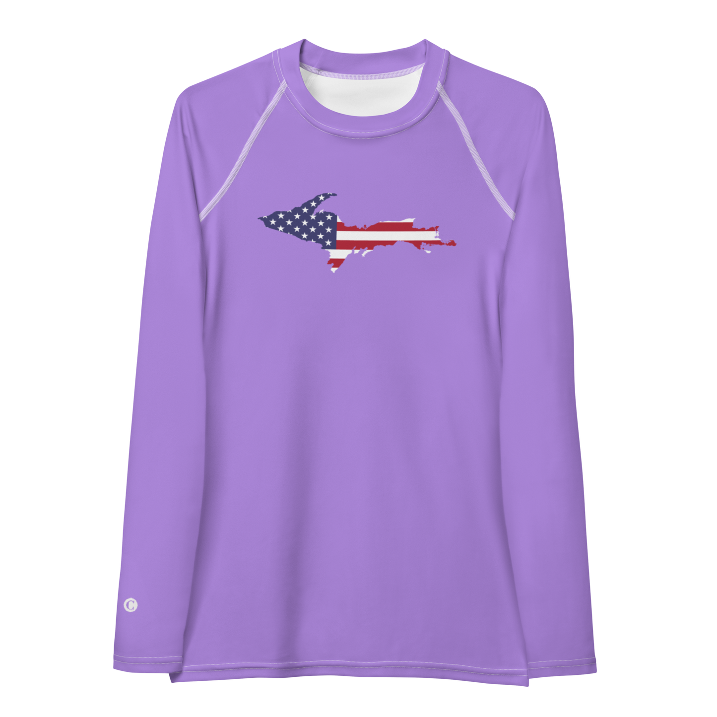 Michigan Upper Peninsula Rash Guard (w/ UP USA Flag) | Women's - Lavender