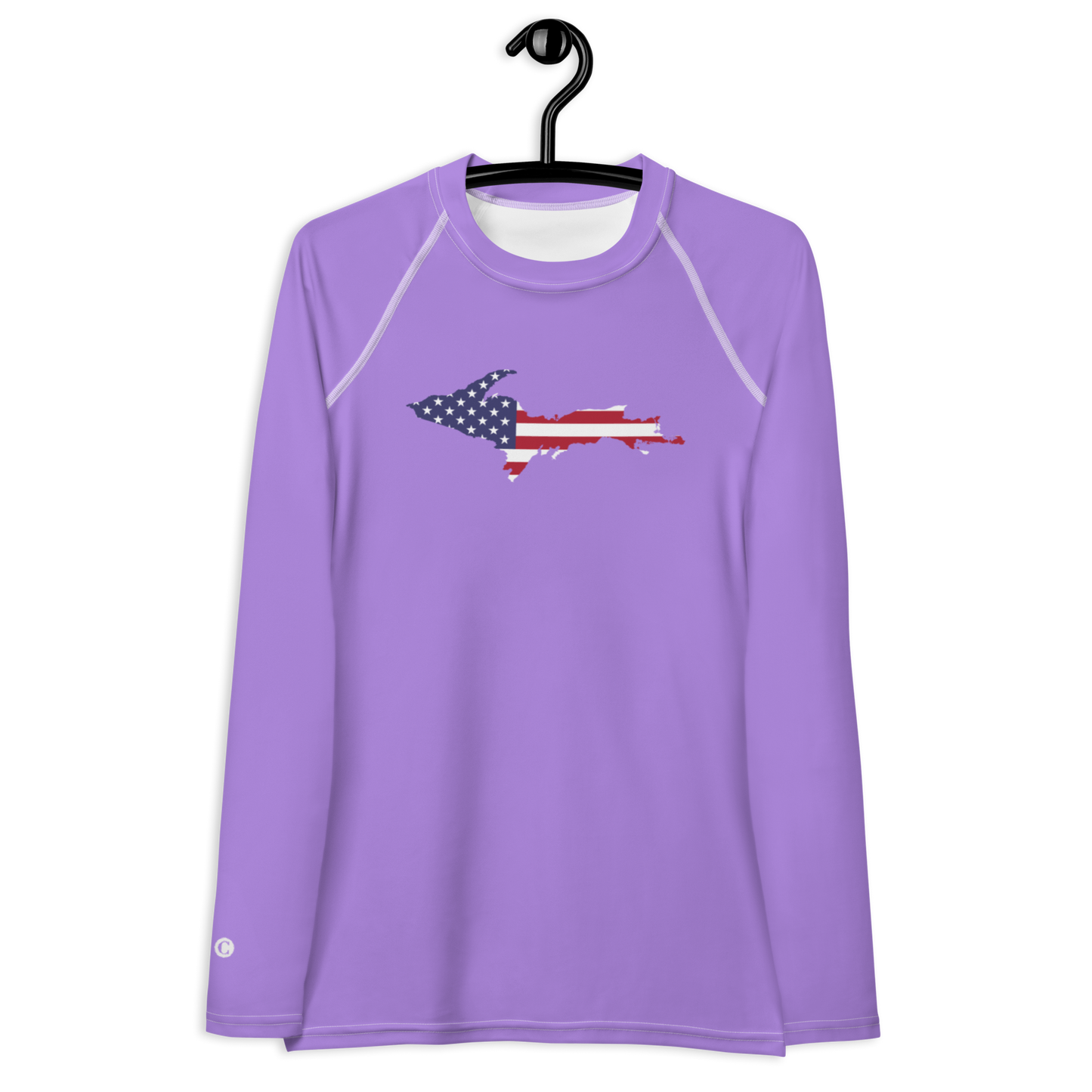 Michigan Upper Peninsula Rash Guard (w/ UP USA Flag) | Women's - Lavender