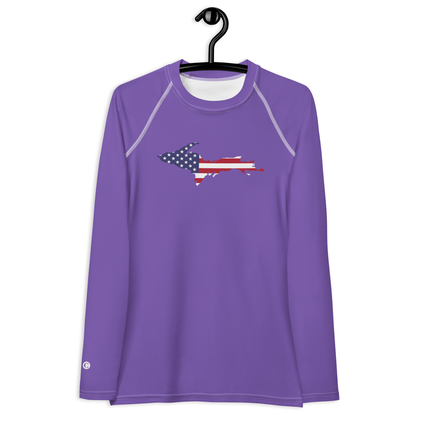 Michigan Upper Peninsula Rash Guard (w/ UP USA Flag) | Women's - Lake Iris