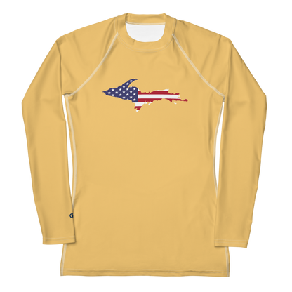 Michigan Upper Peninsula Rash Guard (w/ UP USA Flag) | Women's - Citrine