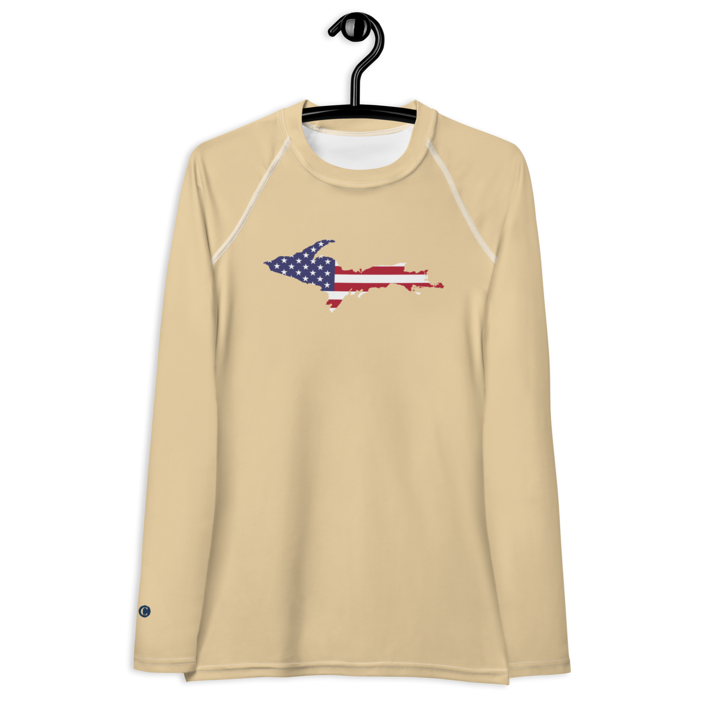 Michigan Upper Peninsula Rash Guard (w/ UP USA Flag) | Women's - Maple Color