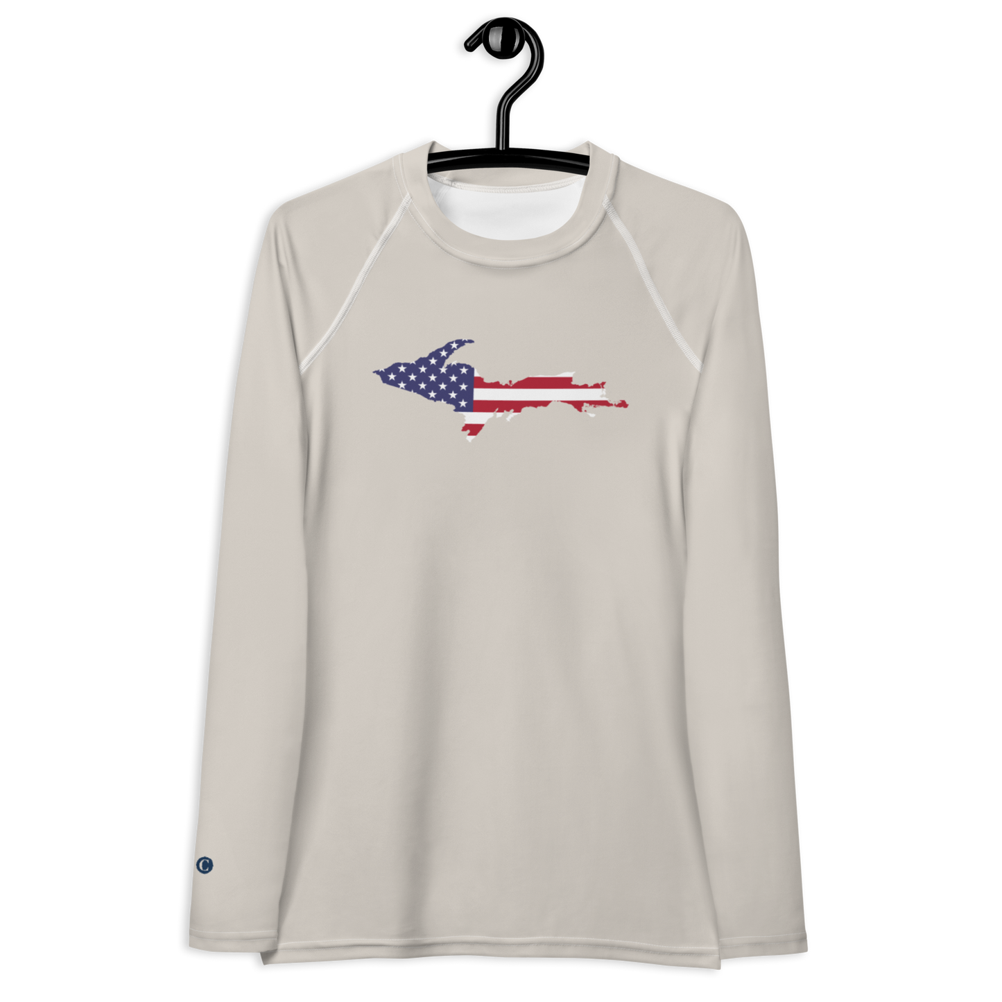 Michigan Upper Peninsula Rash Guard (w/ UP USA Flag) | Women's - Canvas Color