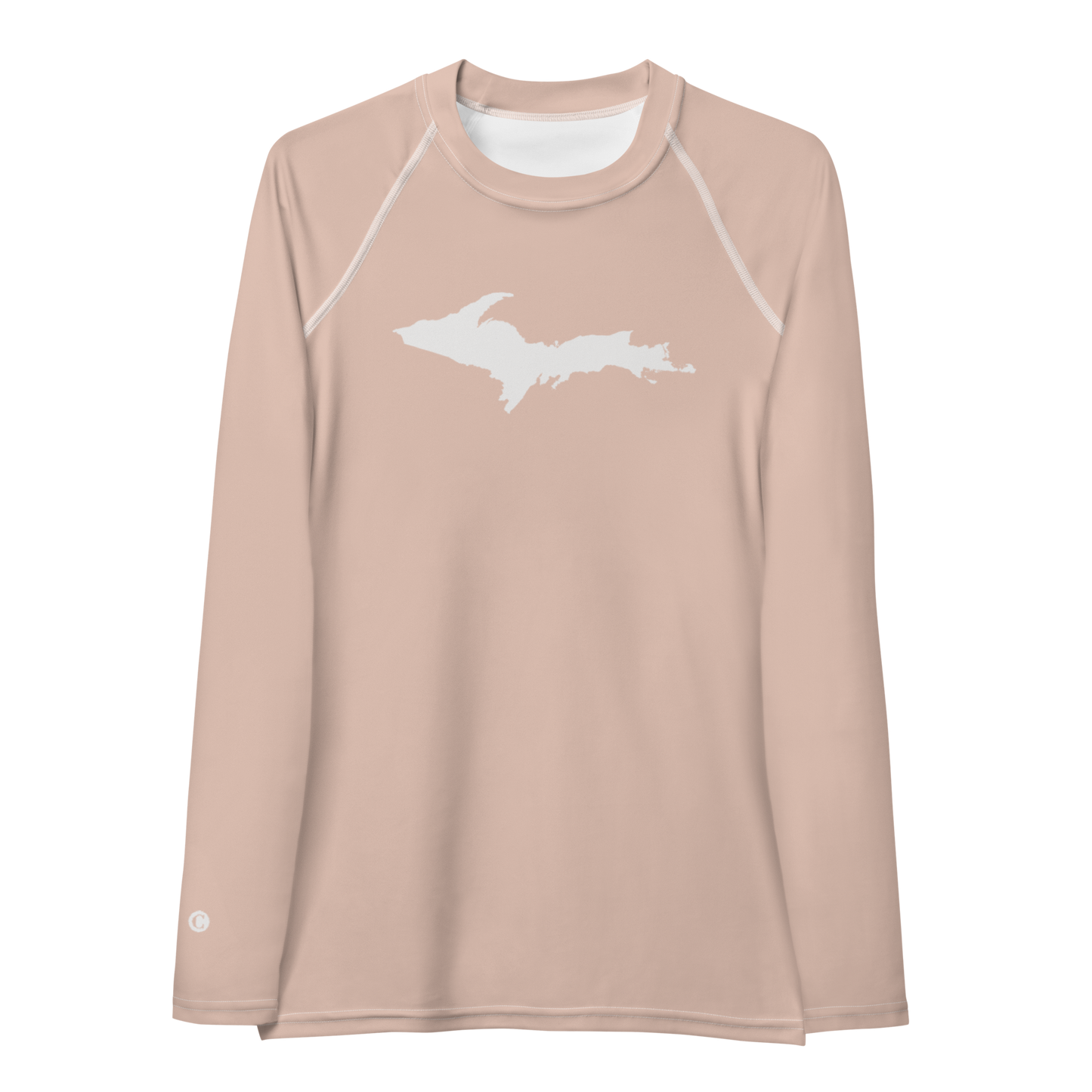 Michigan Upper Peninsula Rash Guard (w/ UP Outline) | Women's - Rose Gold