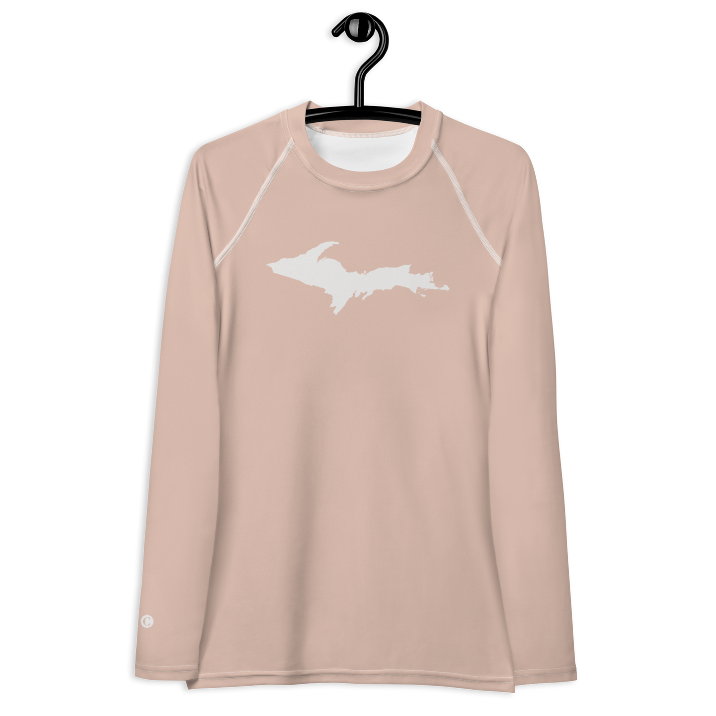 Michigan Upper Peninsula Rash Guard (w/ UP Outline) | Women's - Rose Gold