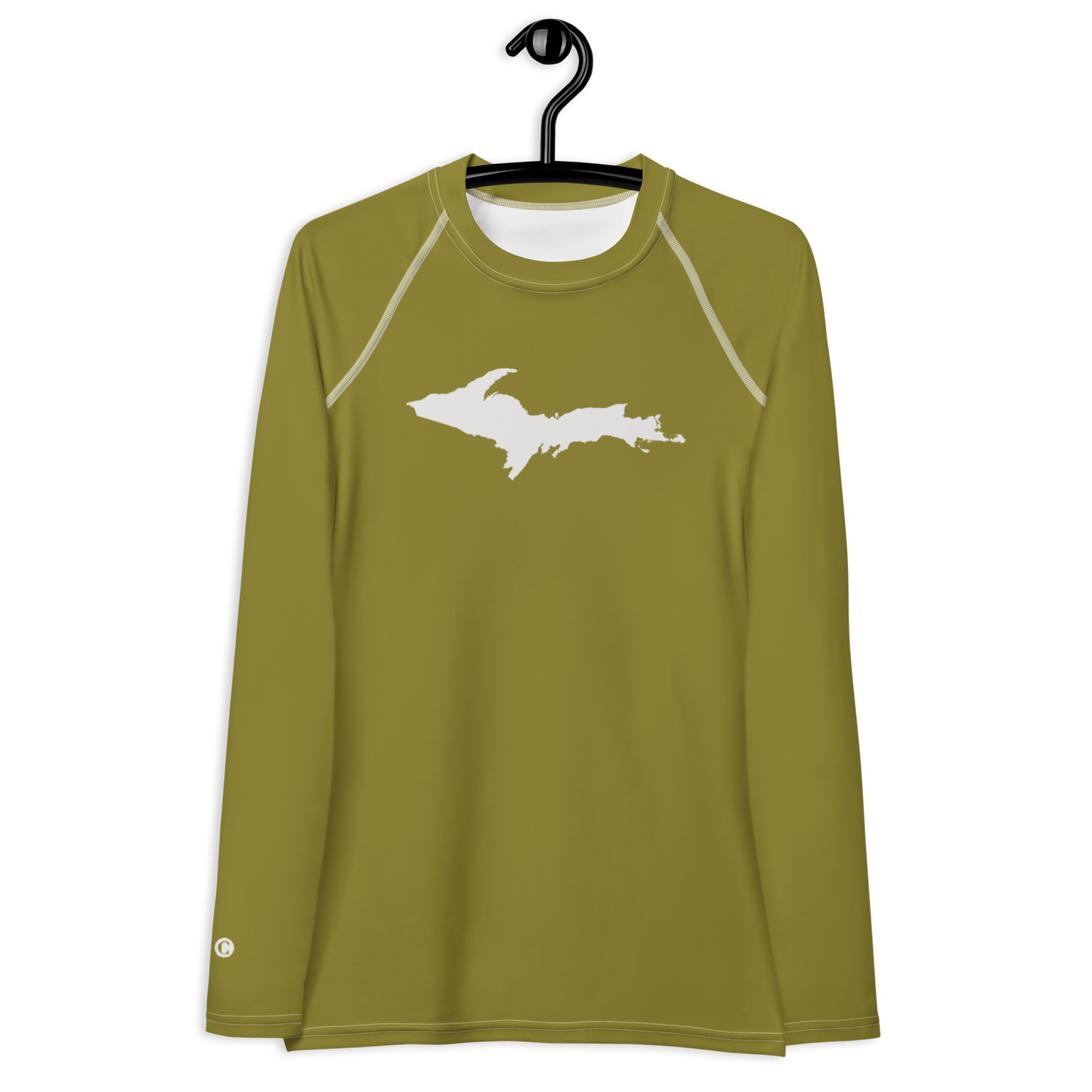 Michigan Upper Peninsula Rash Guard (w/ UP Outline) | Women's - Scrub Gold