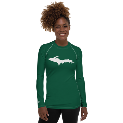 Michigan Upper Peninsula Rash Guard (w/ UP Outline) | Women's - Superior Gold