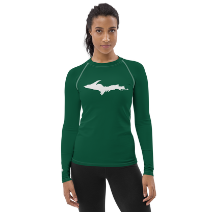 Michigan Upper Peninsula Rash Guard (w/ UP Outline) | Women's - Superior Gold