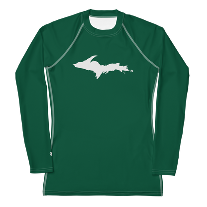 Michigan Upper Peninsula Rash Guard (w/ UP Outline) | Women's - Superior Gold