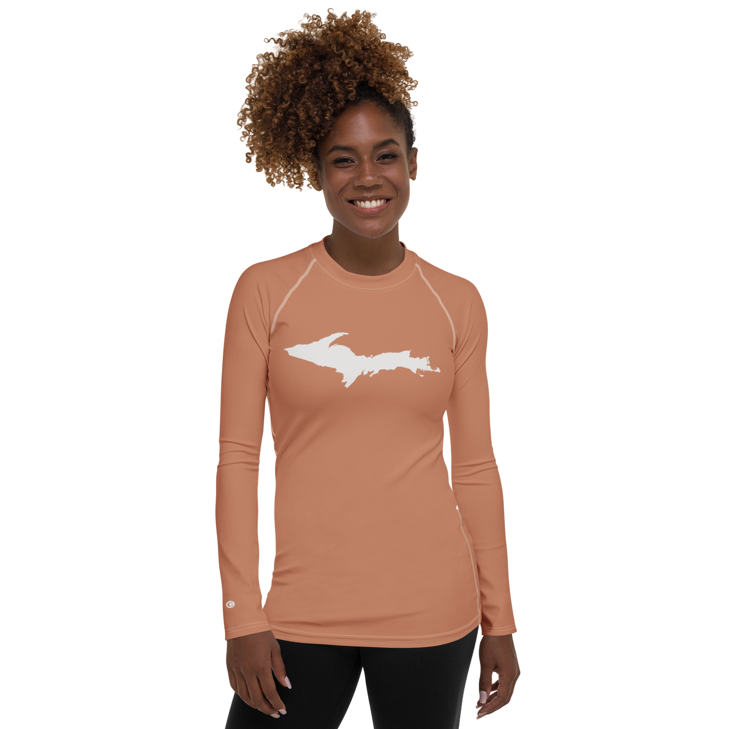 Michigan Upper Peninsula Rash Guard (w/ UP Outline) | Women's - Copper Color