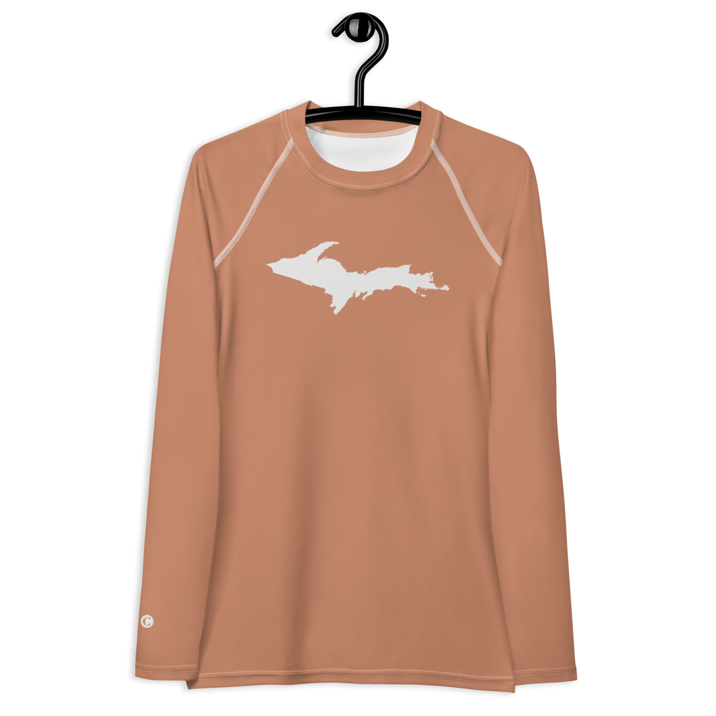 Michigan Upper Peninsula Rash Guard (w/ UP Outline) | Women's - Copper Color