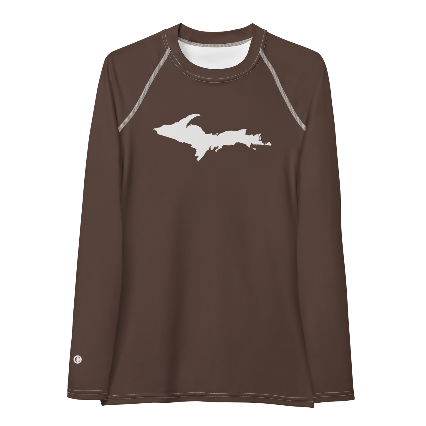 Michigan Upper Peninsula Rash Guard (w/ UP Outline) | Women's - Hickory Color