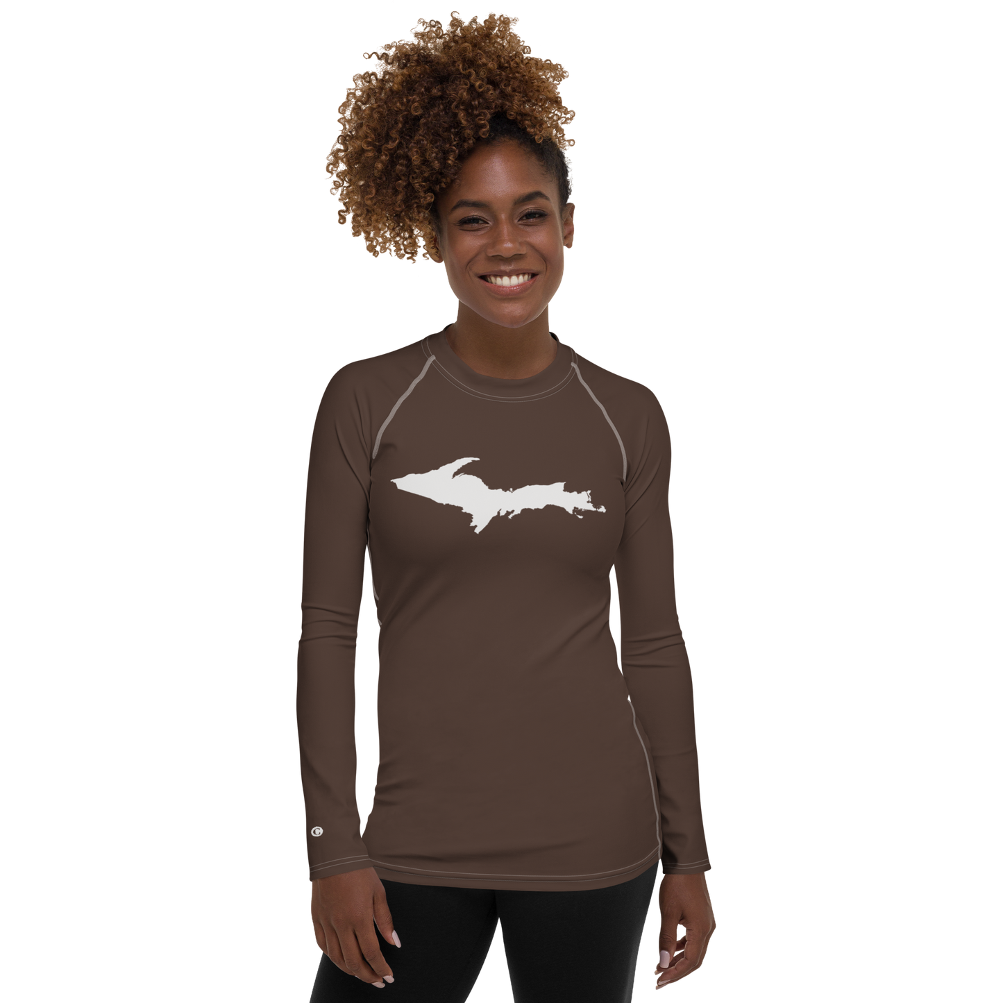 Michigan Upper Peninsula Rash Guard (w/ UP Outline) | Women's - Hickory Color