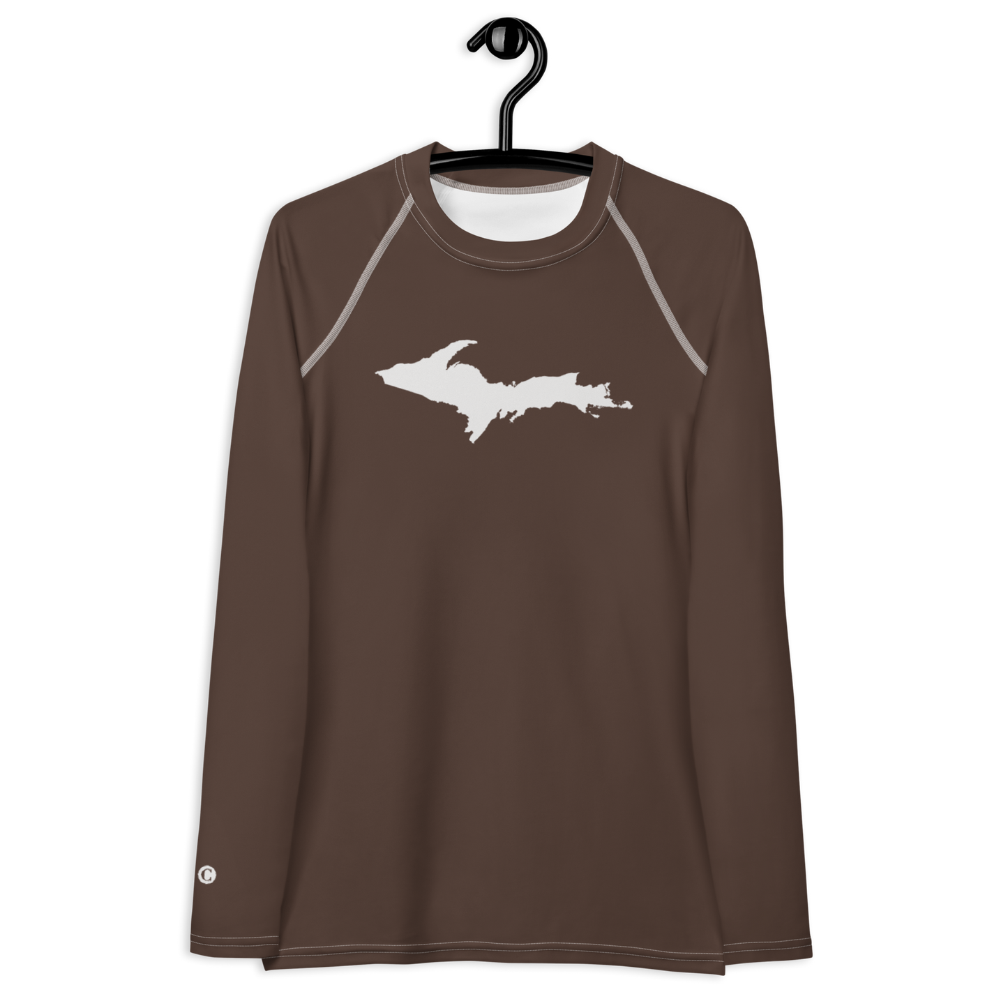 Michigan Upper Peninsula Rash Guard (w/ UP Outline) | Women's - Hickory Color