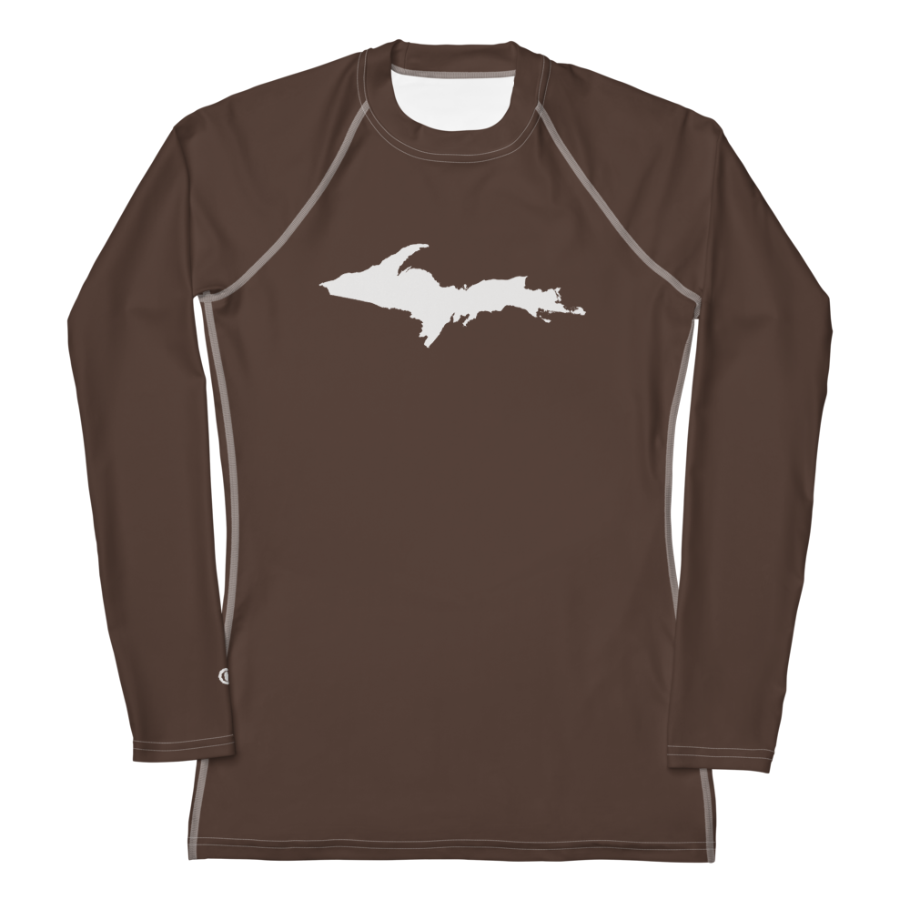 Michigan Upper Peninsula Rash Guard (w/ UP Outline) | Women's - Hickory Color