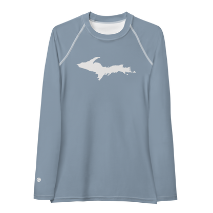 Michigan Upper Peninsula Rash Guard (w/ UP Outline) | Women's - B-24 Grey