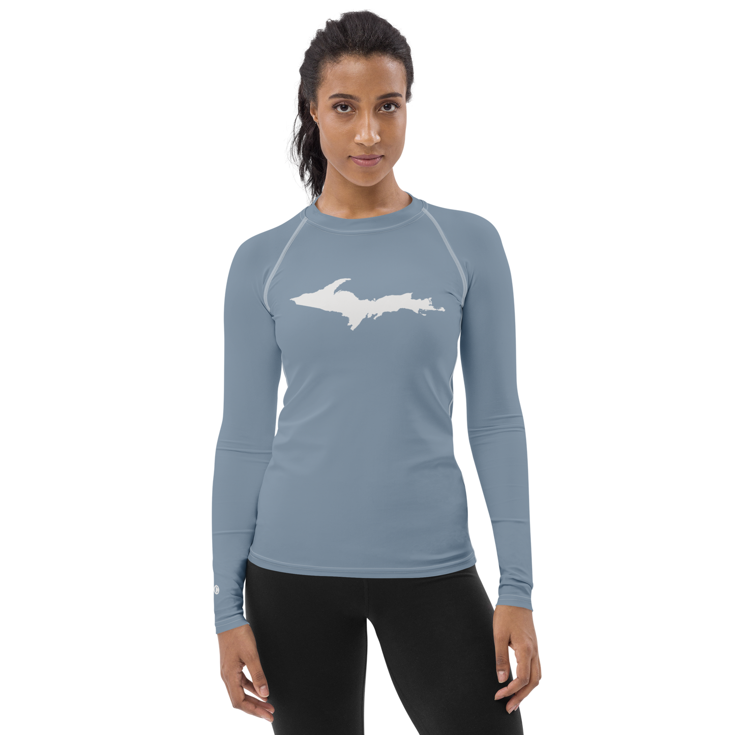 Michigan Upper Peninsula Rash Guard (w/ UP Outline) | Women's - B-24 Grey