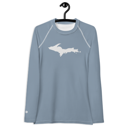 Michigan Upper Peninsula Rash Guard (w/ UP Outline) | Women's - B-24 Grey