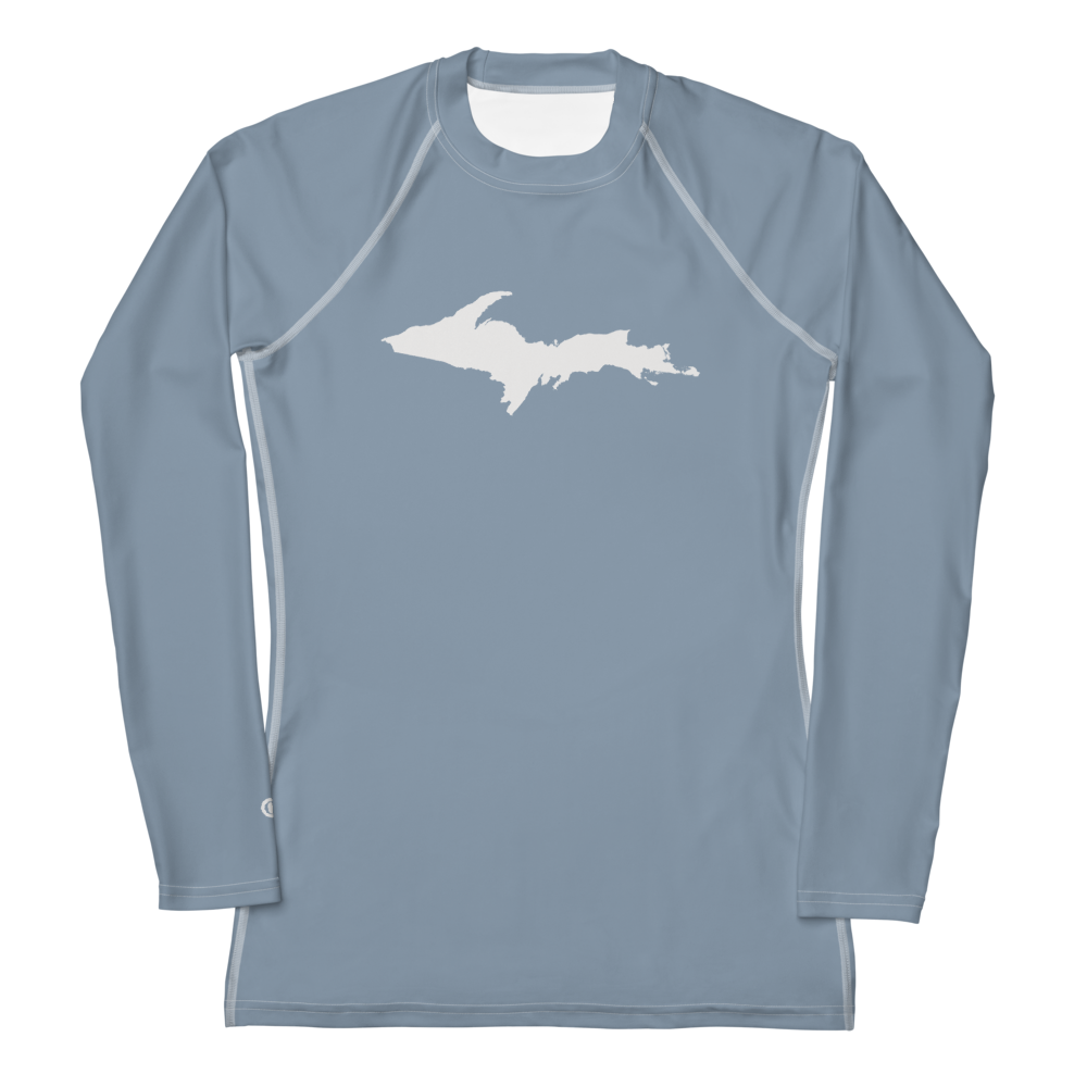 Michigan Upper Peninsula Rash Guard (w/ UP Outline) | Women's - B-24 Grey