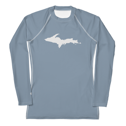 Michigan Upper Peninsula Rash Guard (w/ UP Outline) | Women's - B-24 Grey