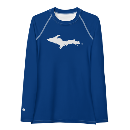 Michigan Upper Peninsula Rash Guard (w/ UP Outline) | Women's - Dearborn Blue