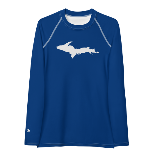 Michigan Upper Peninsula Rash Guard (w/ UP Outline) | Women's - Dearborn Blue