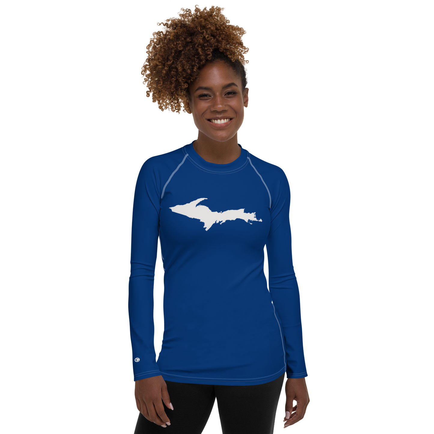 Michigan Upper Peninsula Rash Guard (w/ UP Outline) | Women's - Dearborn Blue