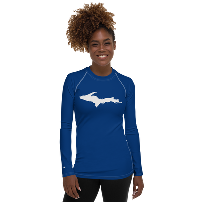 Michigan Upper Peninsula Rash Guard (w/ UP Outline) | Women's - Dearborn Blue