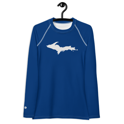 Michigan Upper Peninsula Rash Guard (w/ UP Outline) | Women's - Dearborn Blue