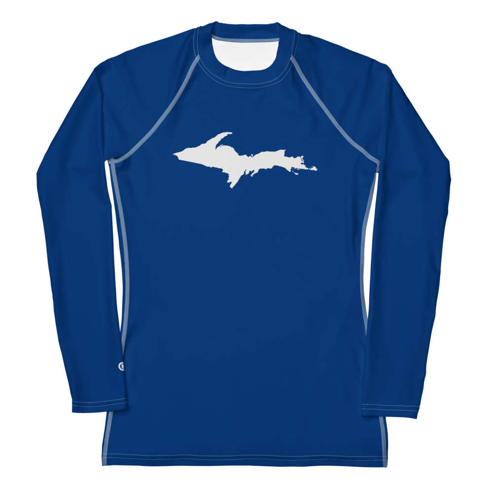 Michigan Upper Peninsula Rash Guard (w/ UP Outline) | Women's - Dearborn Blue