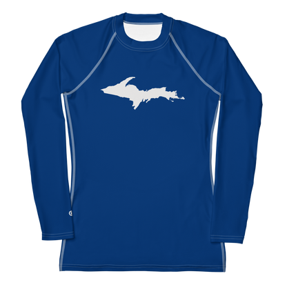 Michigan Upper Peninsula Rash Guard (w/ UP Outline) | Women's - Dearborn Blue