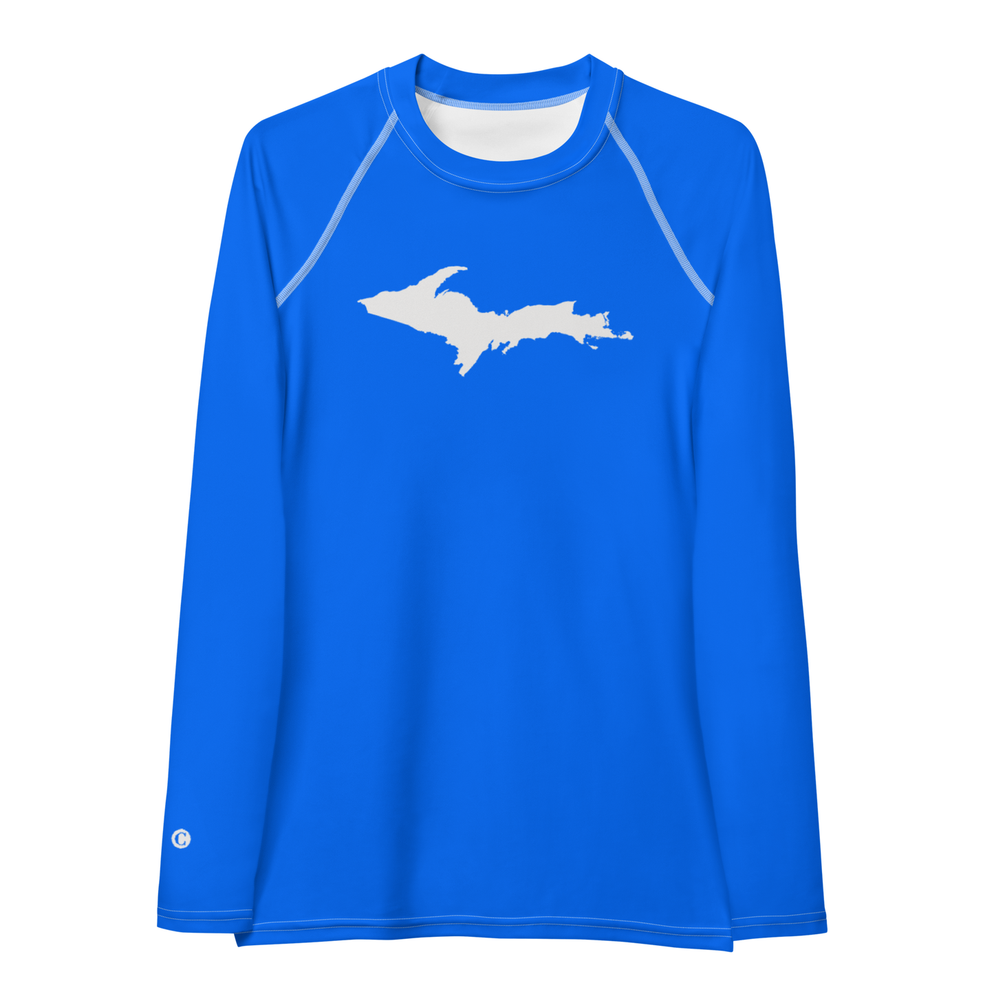 Michigan Upper Peninsula Rash Guard (w/ UP Outline) | Women's - Motor Town Blue