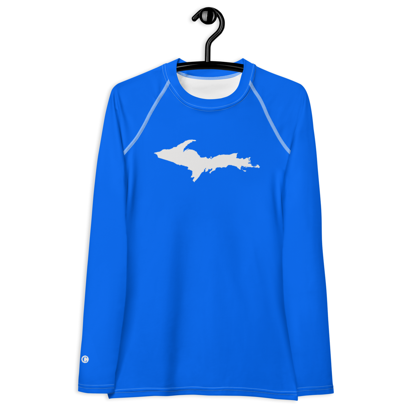 Michigan Upper Peninsula Rash Guard (w/ UP Outline) | Women's - Motor Town Blue