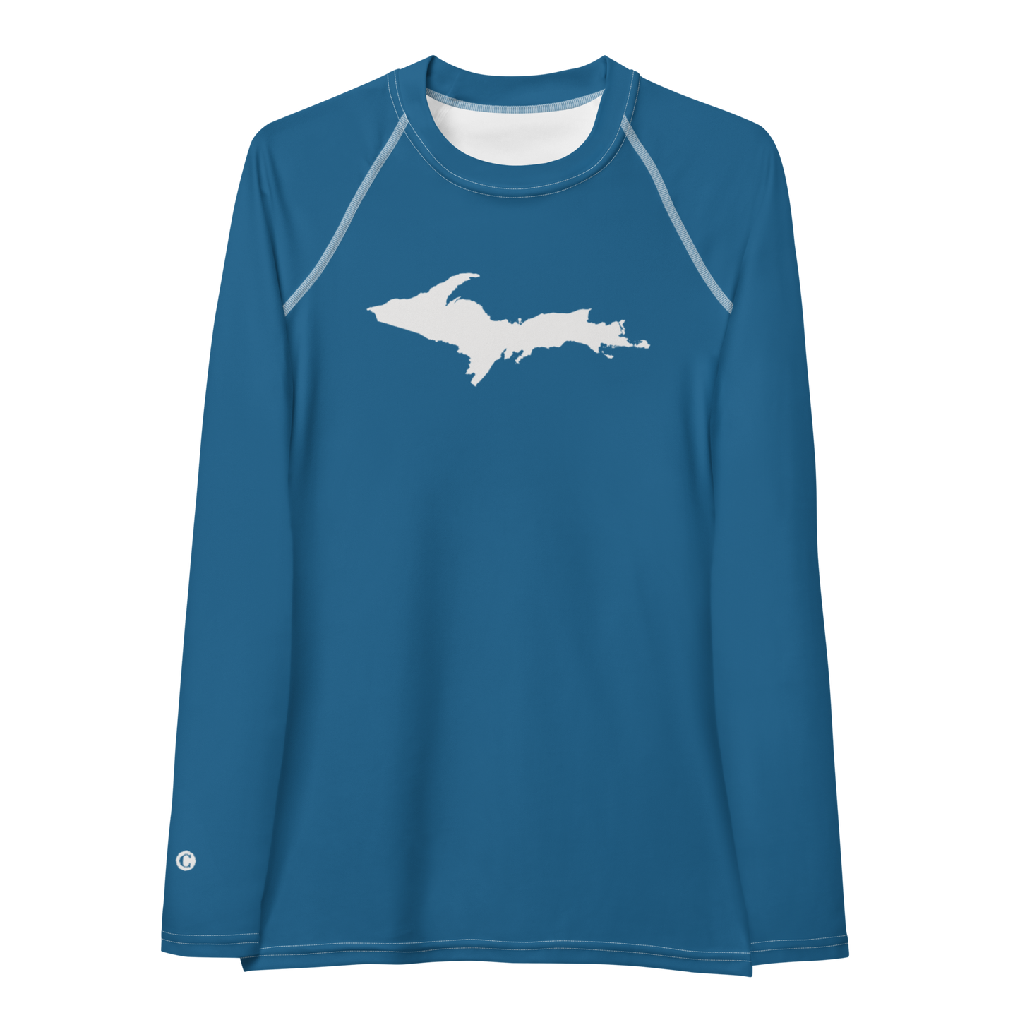 Michigan Upper Peninsula Rash Guard (w/ UP Outline) | Women's - Blueberry