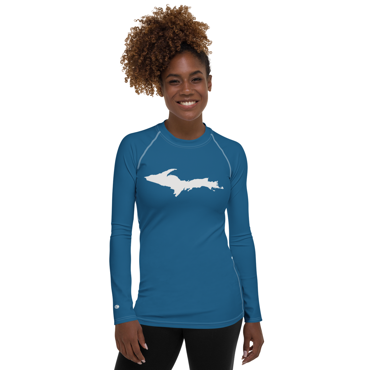 Michigan Upper Peninsula Rash Guard (w/ UP Outline) | Women's - Blueberry