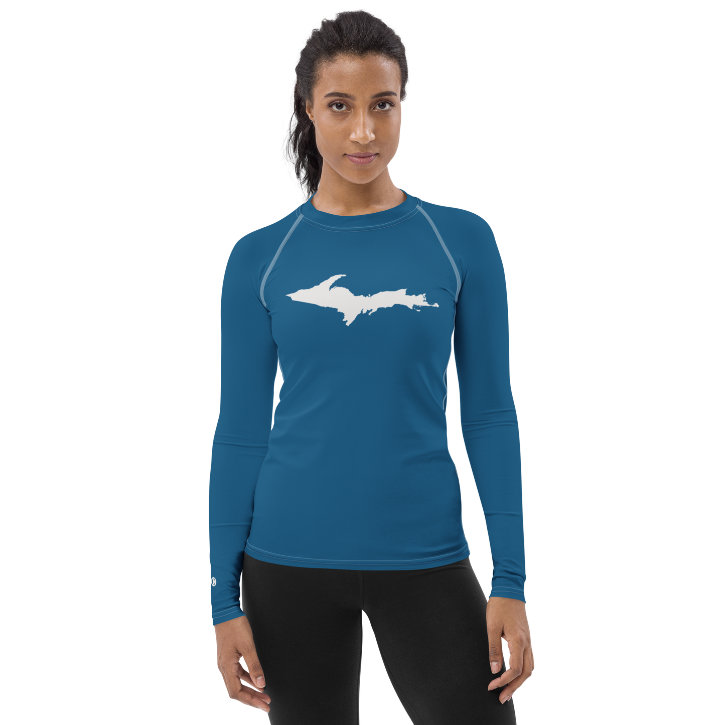 Michigan Upper Peninsula Rash Guard (w/ UP Outline) | Women's - Blueberry