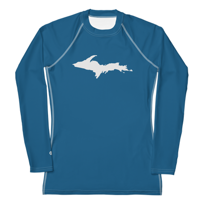 Michigan Upper Peninsula Rash Guard (w/ UP Outline) | Women's - Blueberry