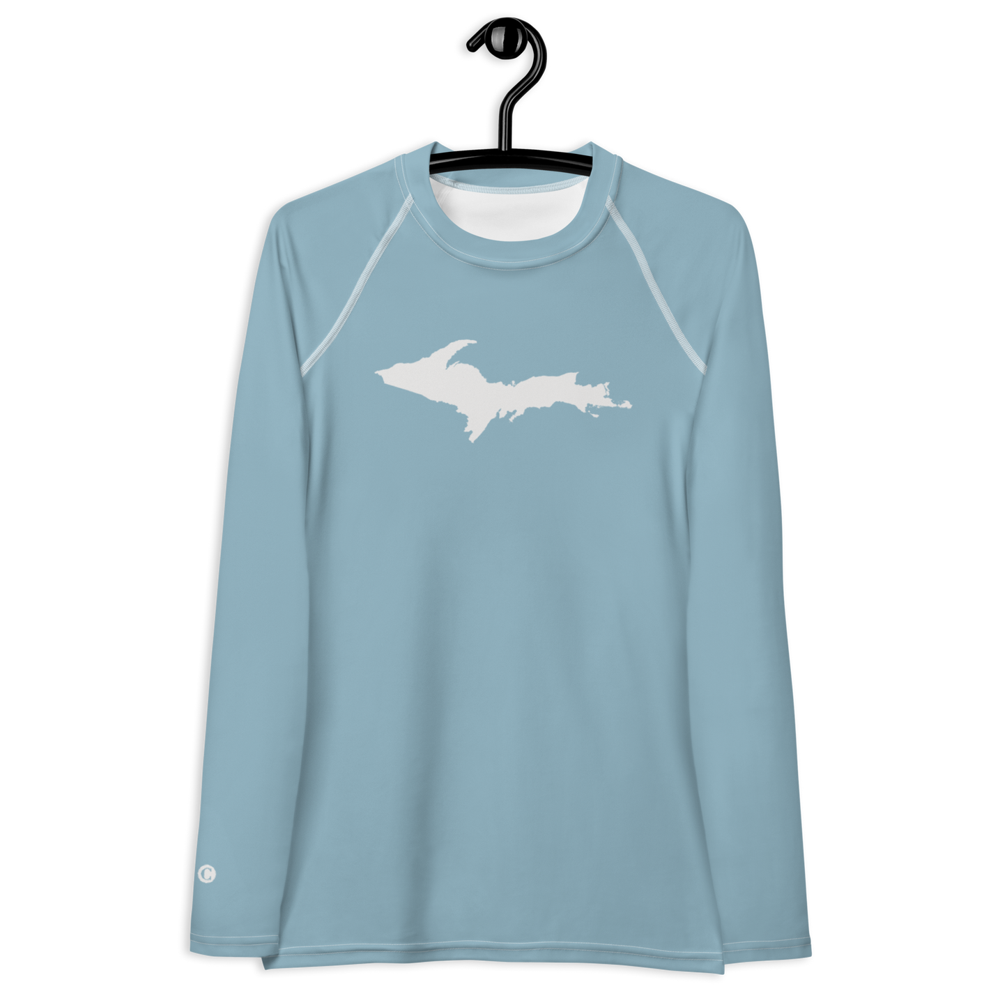 Michigan Upper Peninsula Rash Guard (w/ UP Outline) | Women's - Opal Blue