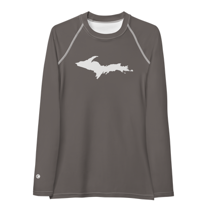 Michigan Upper Peninsula Rash Guard (w/ UP Outline) | Women's - Warren Tank Grey