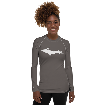 Michigan Upper Peninsula Rash Guard (w/ UP Outline) | Women's - Warren Tank Grey