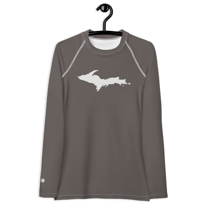 Michigan Upper Peninsula Rash Guard (w/ UP Outline) | Women's - Warren Tank Grey