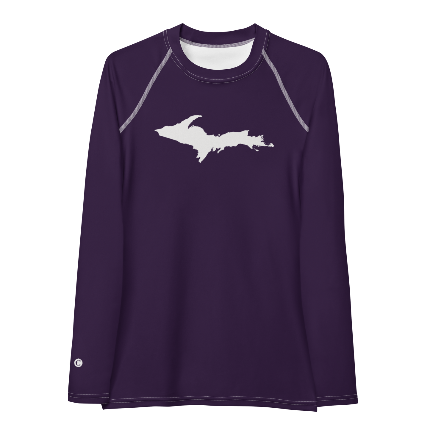 Michigan Upper Peninsula Rash Guard (w/ UP Outline) | Women's - Blackcurrant