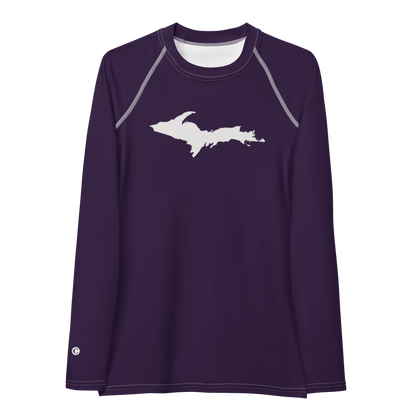 Michigan Upper Peninsula Rash Guard (w/ UP Outline) | Women's - Blackcurrant