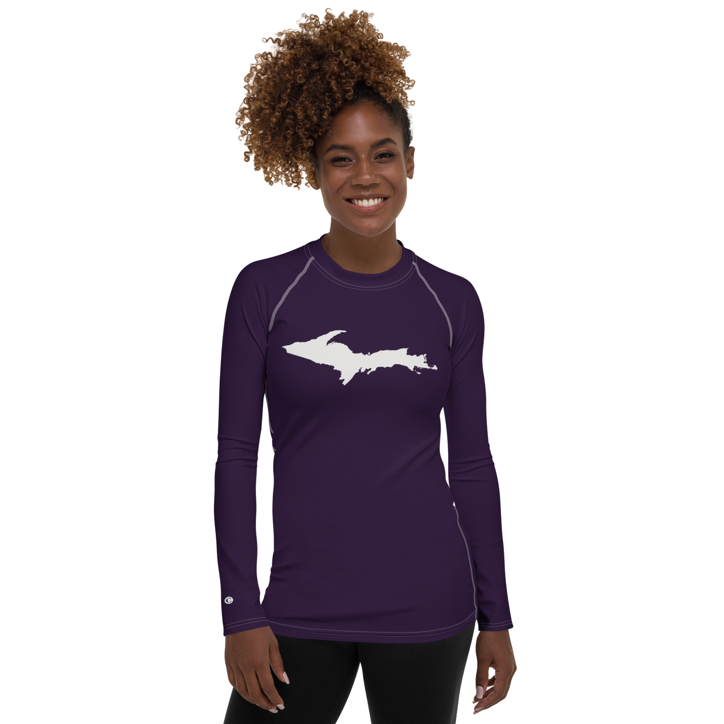 Michigan Upper Peninsula Rash Guard (w/ UP Outline) | Women's - Blackcurrant