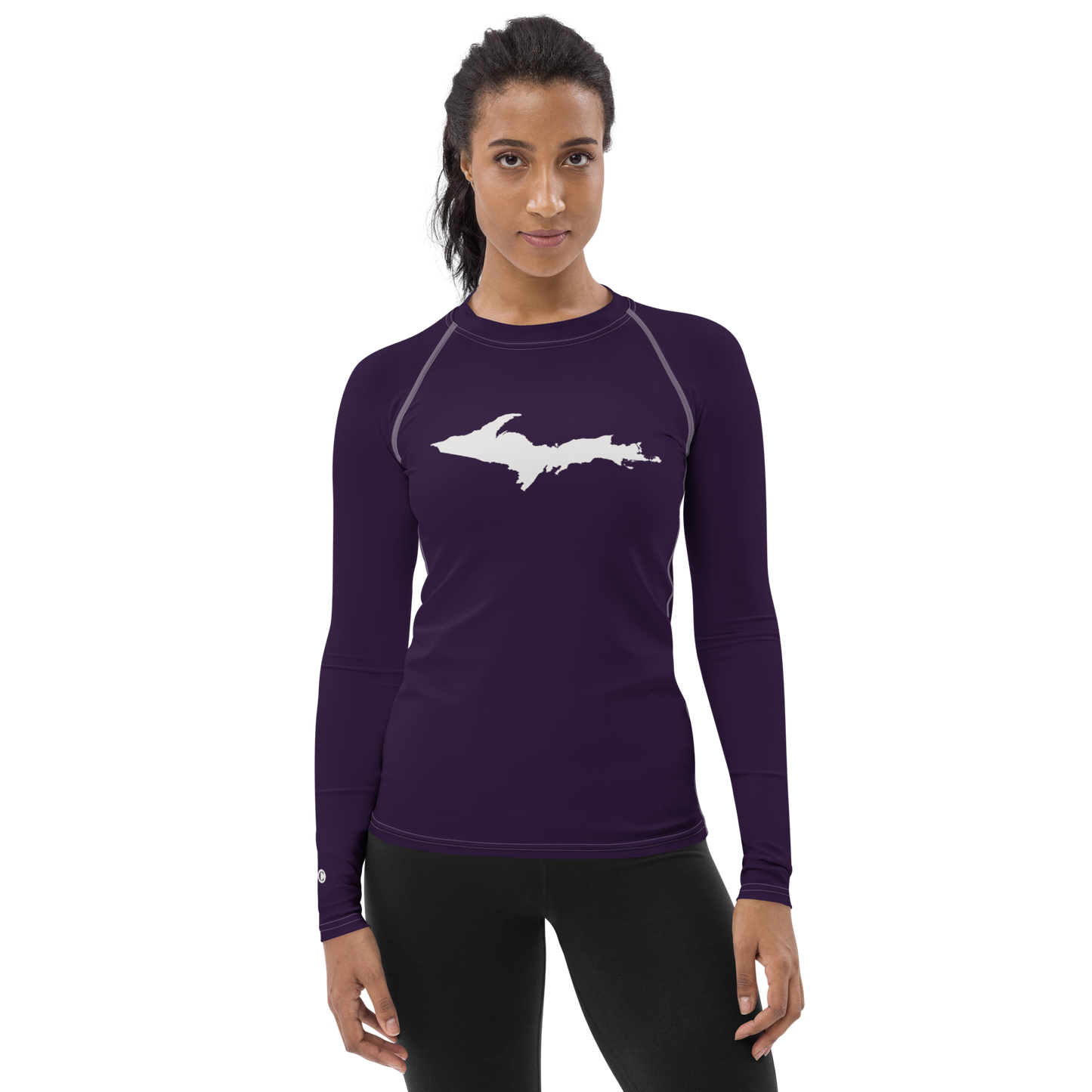 Michigan Upper Peninsula Rash Guard (w/ UP Outline) | Women's - Blackcurrant