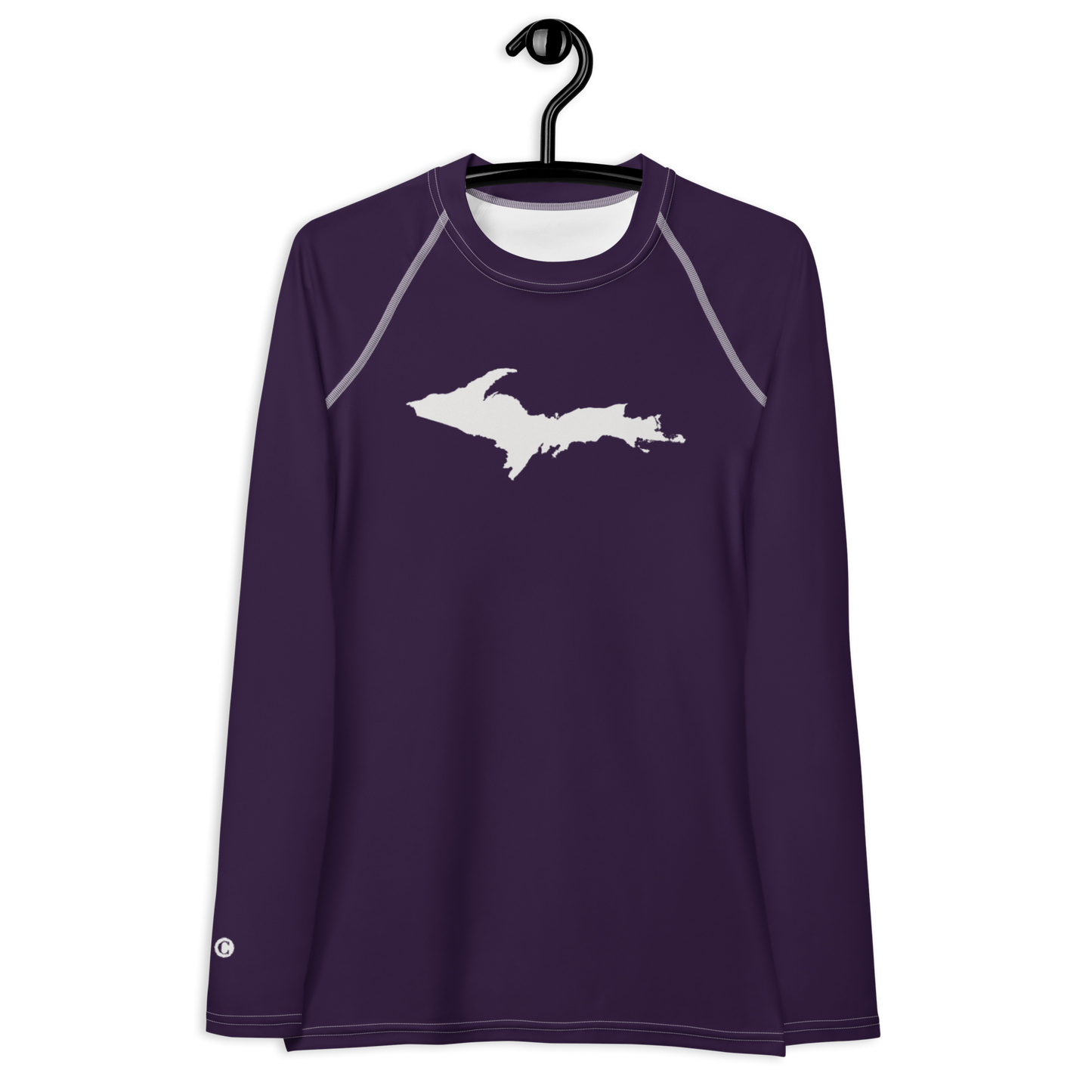 Michigan Upper Peninsula Rash Guard (w/ UP Outline) | Women's - Blackcurrant