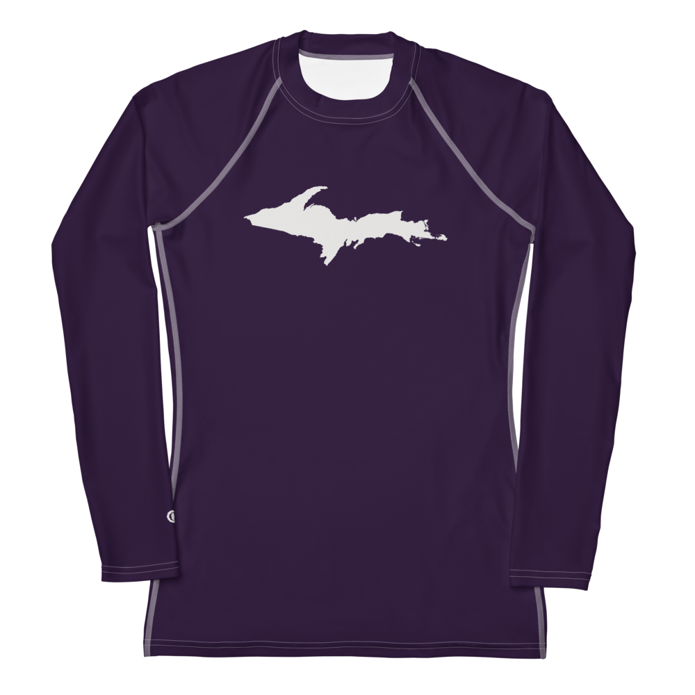 Michigan Upper Peninsula Rash Guard (w/ UP Outline) | Women's - Blackcurrant